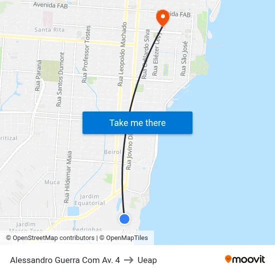 Alessandro Guerra Com Av. 4 to Ueap map