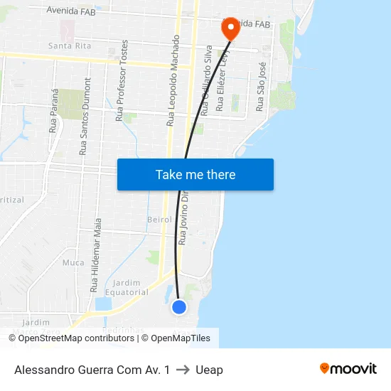 Alessandro Guerra Com Av. 1 to Ueap map