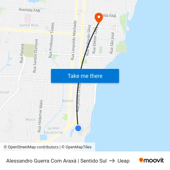 Alessandro Guerra Com Araxá | Sentido Sul to Ueap map
