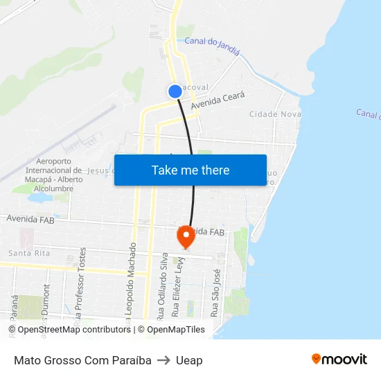 Mato Grosso Com Paraíba to Ueap map