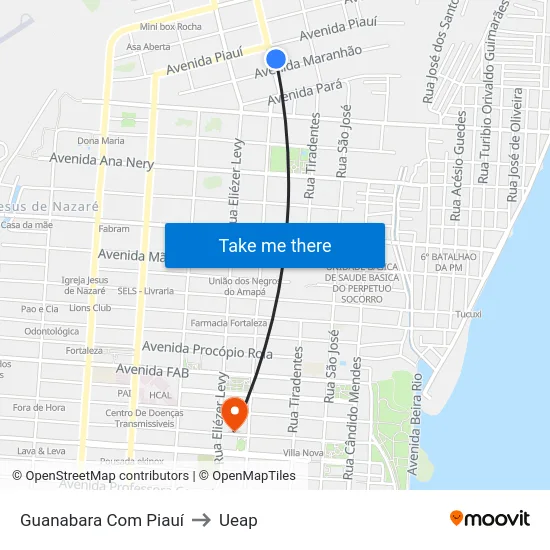 Guanabara Com Piauí to Ueap map