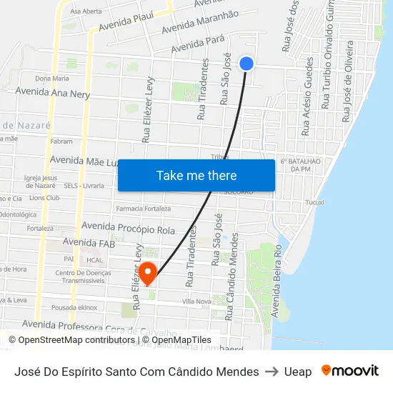 José Do Espírito Santo Com Cândido Mendes to Ueap map