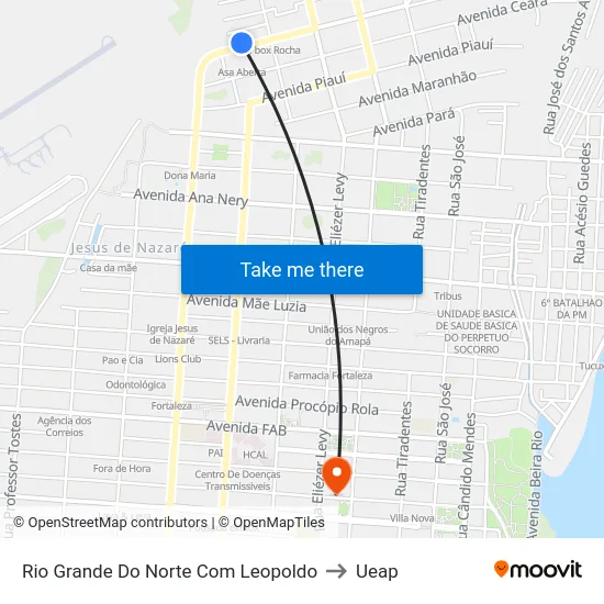 Rio Grande Do Norte Com Leopoldo to Ueap map