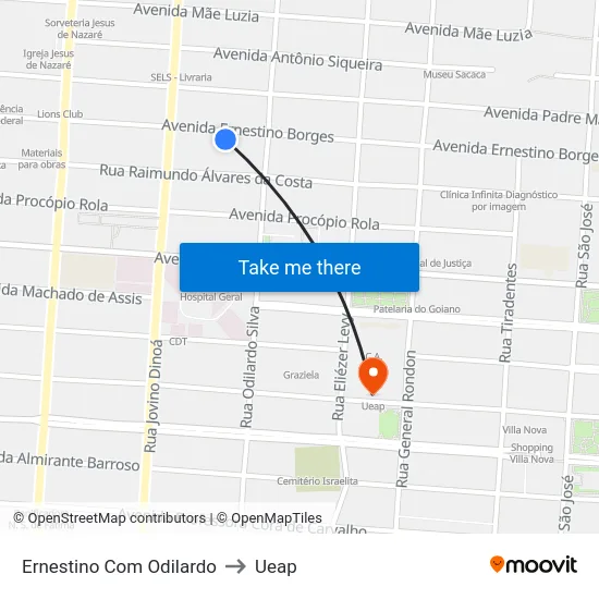 Ernestino Com Odilardo to Ueap map