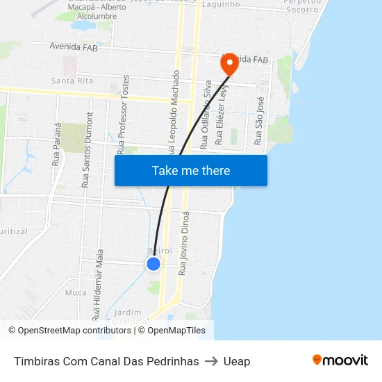 Timbiras Com Canal Das Pedrinhas to Ueap map