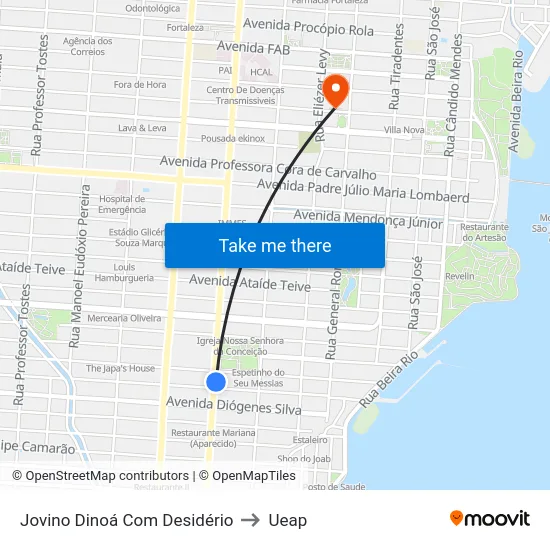 Jovino Dinoá Com Desidério to Ueap map