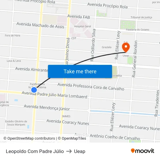 Leopoldo Com Padre Júlio to Ueap map