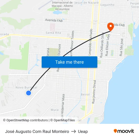 José Augusto Com Raul Monteiro to Ueap map