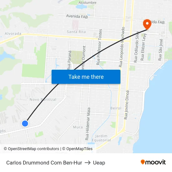 Carlos Drummond Com Ben-Hur to Ueap map