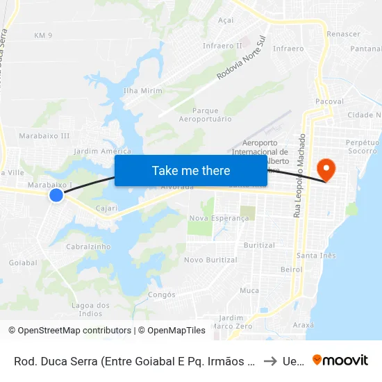 Rod. Duca Serra (Entre Goiabal E Pq. Irmãos Platon) to Ueap map