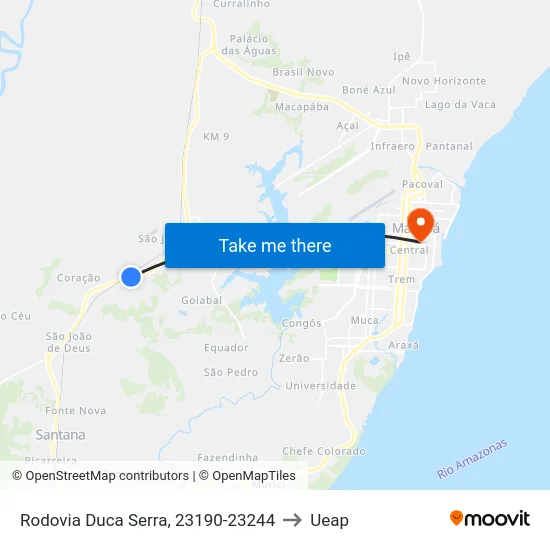 Rodovia Duca Serra, 23190-23244 to Ueap map