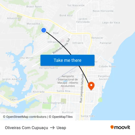 Oliveiras Com Cupuaçu to Ueap map