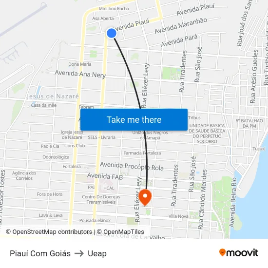 Piauí Com Goiás to Ueap map