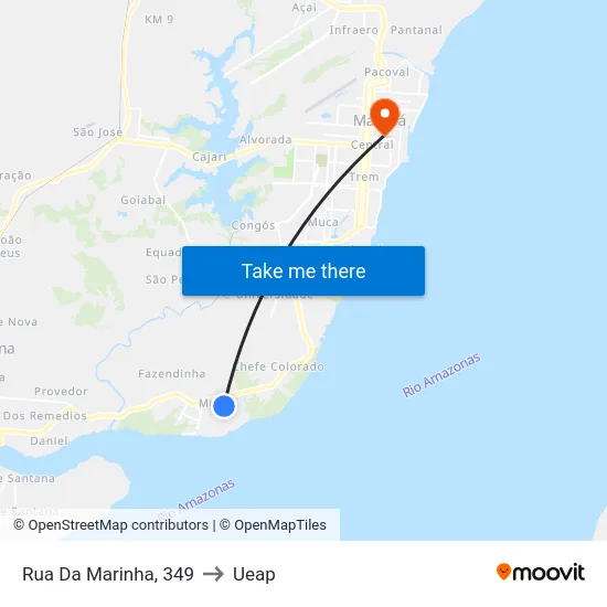Rua Da Marinha, 349 to Ueap map