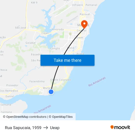 Rua Sapucaia, 1959 to Ueap map