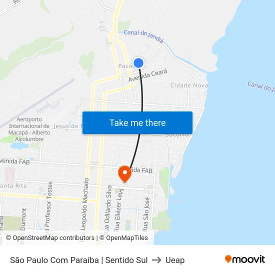 São Paulo Com Paraíba | Sentido Sul to Ueap map