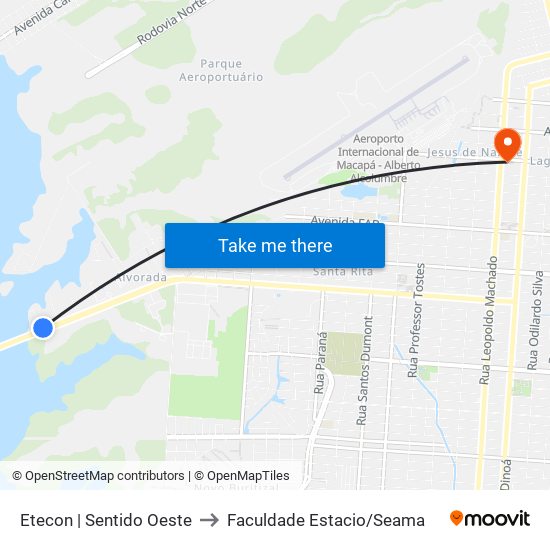 Etecon | Sentido Oeste to Faculdade Estacio/Seama map