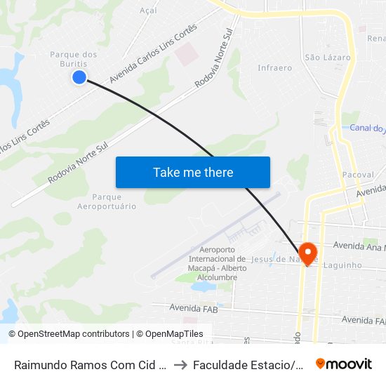 Raimundo Ramos Com Cid Borges to Faculdade Estacio/Seama map