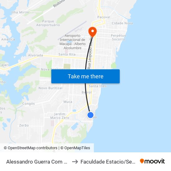 Alessandro Guerra Com Av. 5 to Faculdade Estacio/Seama map