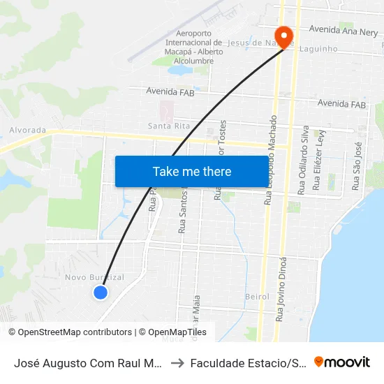 José Augusto Com Raul Monteiro to Faculdade Estacio/Seama map