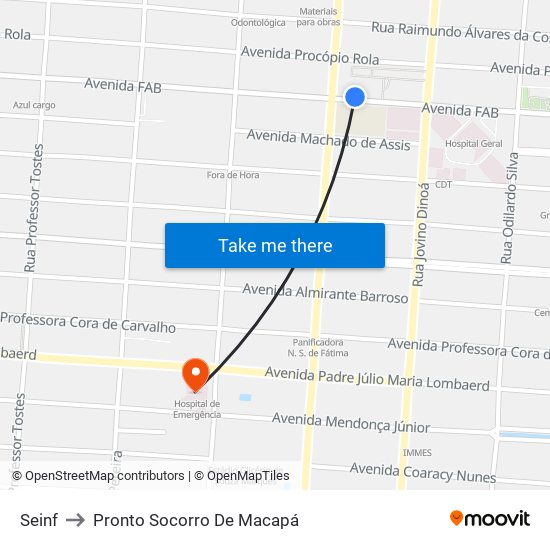 Seinf to Pronto Socorro De Macapá map