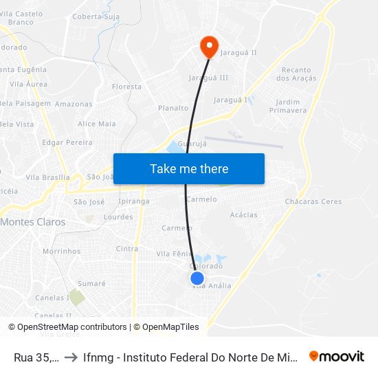 Rua 35, 91 to Ifnmg - Instituto Federal Do Norte De Minas Gerais map