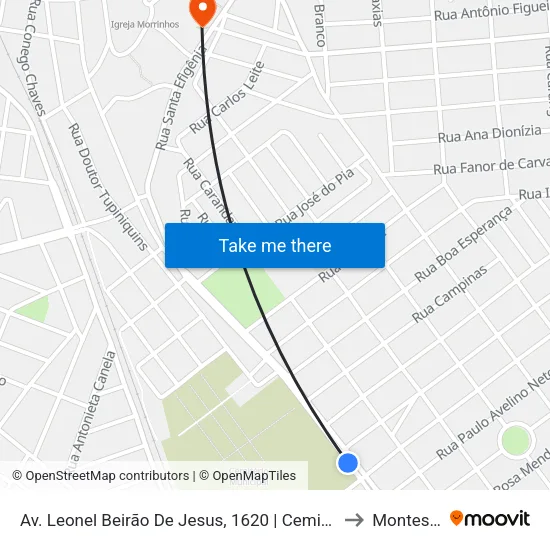Av. Leonel Beirão De Jesus, 1620 | Cemitério Jardim Da Esperança to Montes Claros map