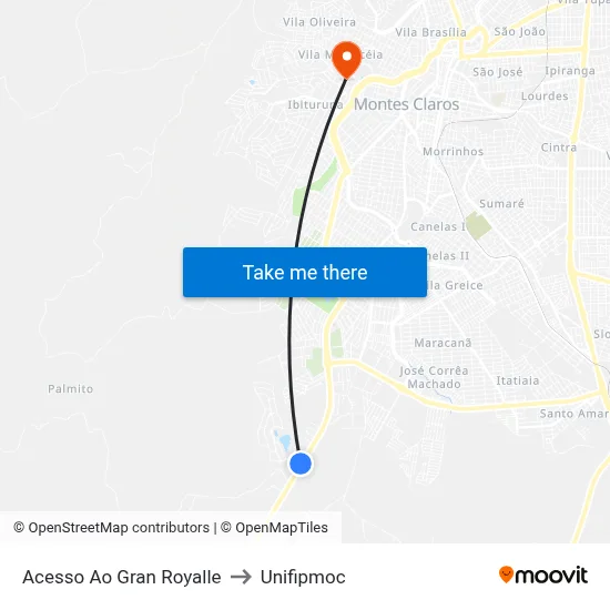 Acesso Ao Gran Royalle to Unifipmoc map