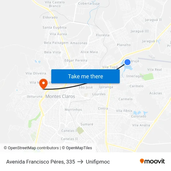 Avenida Francisco Péres, 335 to Unifipmoc map