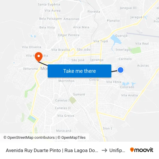 Avenida Ruy Duarte Pinto | Rua Lagoa Dos Marrecos to Unifipmoc map