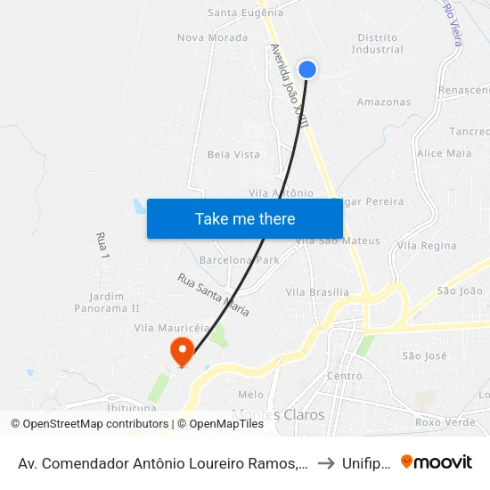 Av. Comendador Antônio Loureiro Ramos, 700 | Transmoc to Unifipmoc map