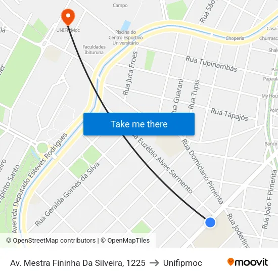 Av. Mestra Fininha Da Silveira | Colégio Normal to Unifipmoc map