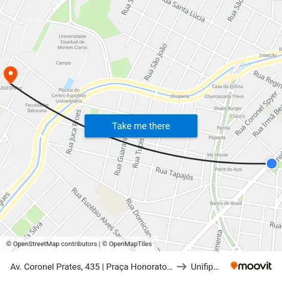 Av. Coronel Prates, 435 | Praça Honorato Alves to Unifipmoc map