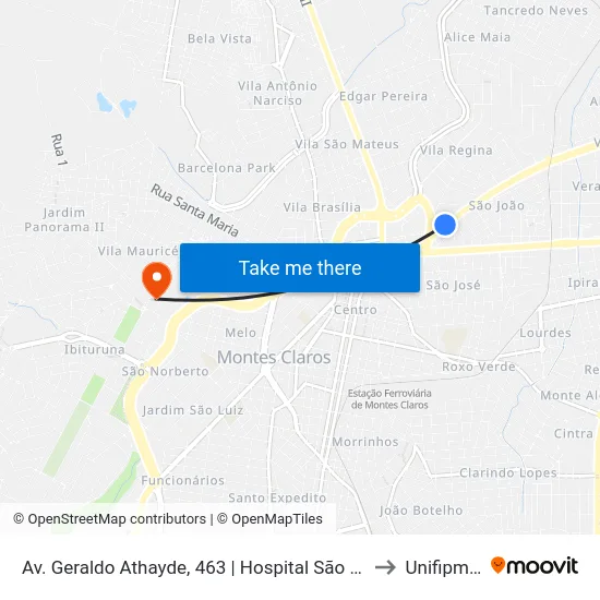 Av. Geraldo Athayde, 463 | Hospital São Lucas to Unifipmoc map
