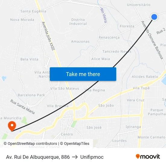 Av. Rui De Albuquerque, 886 to Unifipmoc map