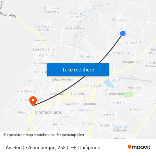 Av. Rui De Albuquerque, 2530 to Unifipmoc map