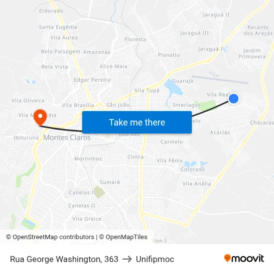Rua George Washington, 363 to Unifipmoc map