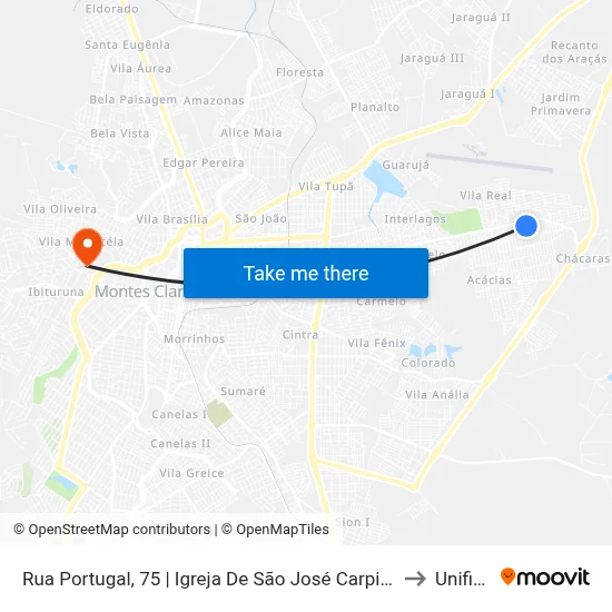 Rua Portugal, 75 | Igreja De São José Carpinteiro E Maria De Nazaré to Unifipmoc map