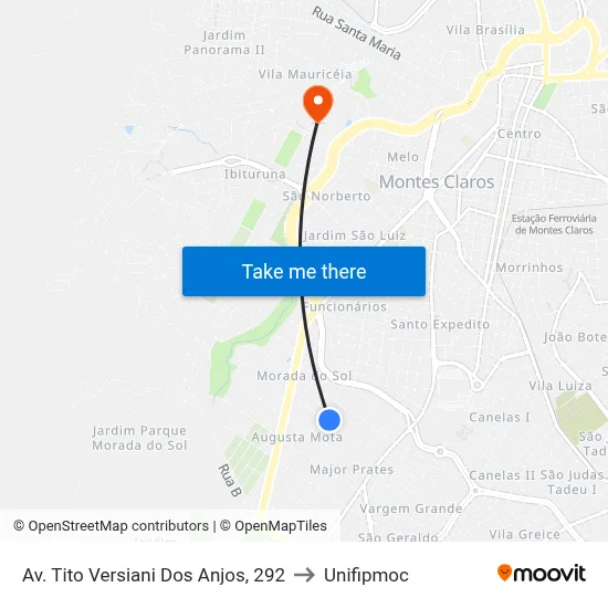 Av. Tito Versiani Dos Anjos, 292 to Unifipmoc map