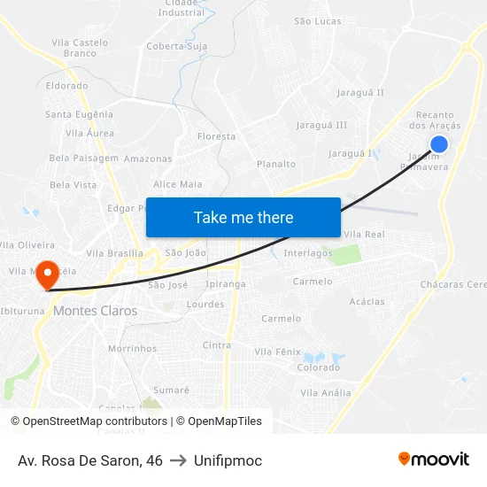 Av. Rosa De Saron, 46 to Unifipmoc map