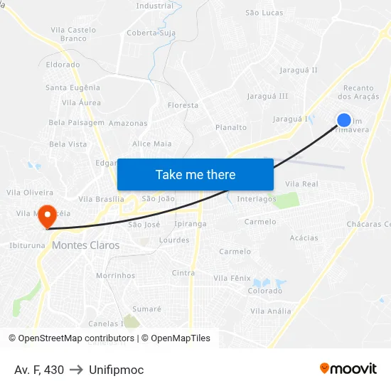 Av. F, 430 to Unifipmoc map