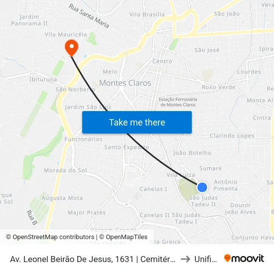 Av. Leonel Beirão De Jesus, 1631 | Cemitério Jardim Da Esperança to Unifipmoc map