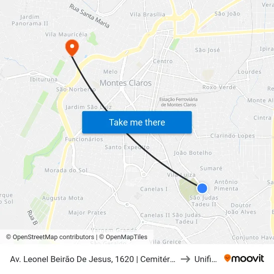 Av. Leonel Beirão De Jesus, 1620 | Cemitério Jardim Da Esperança to Unifipmoc map