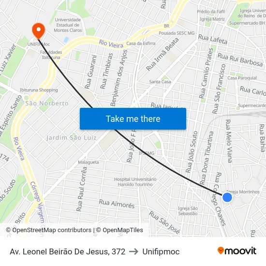 Av. Leonel Beirão De Jesus, 372 to Unifipmoc map