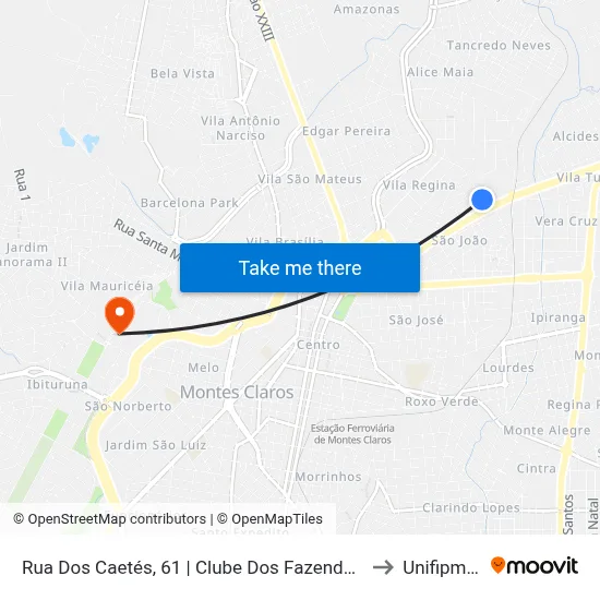 Rua Dos Caetés, 61 | Clube Dos Fazendeiros to Unifipmoc map