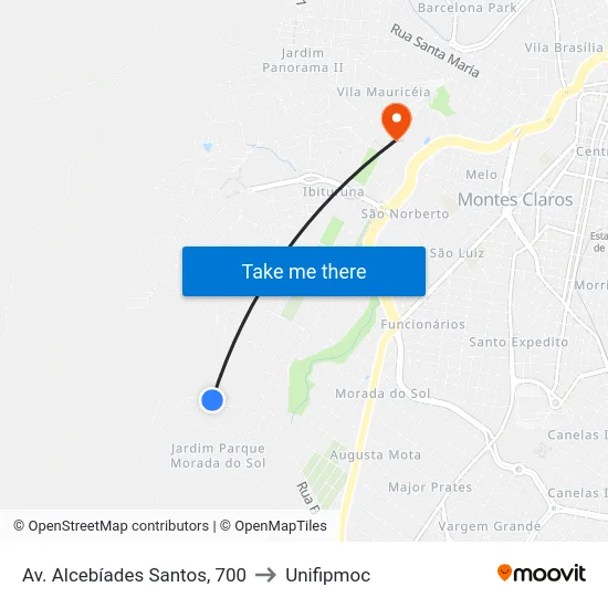 Av. Alcebíades Santos, 700 to Unifipmoc map