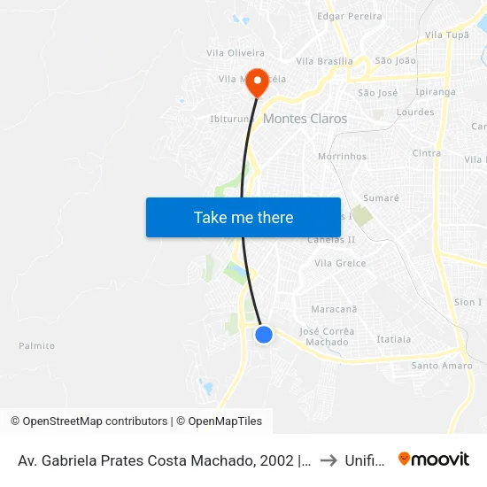Av. Gabriela Prates Costa Machado, 2002 | Colchões Ortomontes to Unifipmoc map