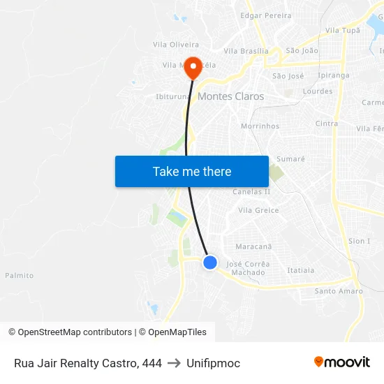 Rua Jair Renalty Castro, 444 to Unifipmoc map