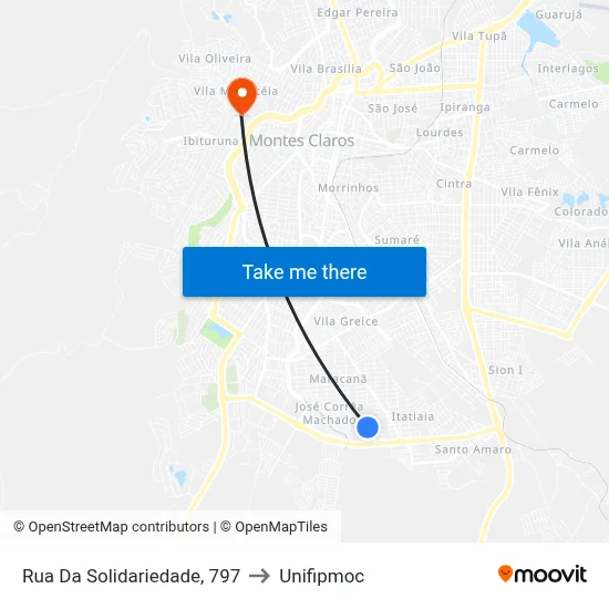 Rua Da Solidariedade, 797 to Unifipmoc map