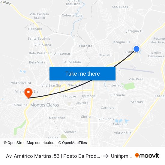 Av. Américo Martins, 53 | Posto Da Produção to Unifipmoc map